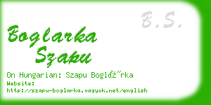 boglarka szapu business card